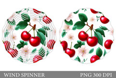 Cherry Wind Spinner Design. Flowers Wind Spinner Sublimation Product Image 1