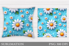 Daisy Flowers Pillow Sublimation. Flowers Pillow Design Product Image 1