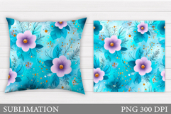Floral Pillow Design. Flowers Sublimation Product Image 1