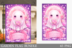 Cute Ghost Garden Flag. Cute Halloween Garden Flag Design Product Image 1