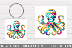 Octopus Keychain Design. Octopus Sublimation Product Image 1