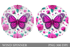 Butterfly Wind Spinner. Flowers Wind Spinner Sublimation Product Image 1