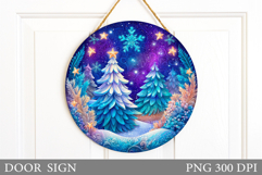 Christmas Tree Door Sign. Christmas Door Sign Design Product Image 1