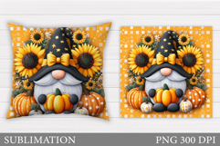Fall Gnome Pillow Design. Fall Gnome Sublimation Product Image 1