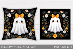 Cute Ghost Pillow Design. Cute Ghost Sublimation Product Image 1
