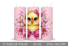 Cute Chick Tumbler Design. Spring Tumbler Sublimation Product Image 1