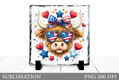 Patriotic Cow Sublimation. Patriotic Slate Design Product Image 1