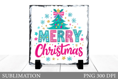 Merry Christmas Slate Design. Christmas Slate Sublimation Product Image 1