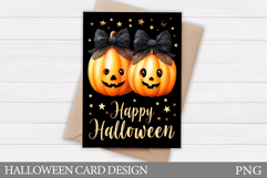 Halloween Pumpkin Card Design. Halloween Card Printable Product Image 1