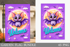 Welcome Garden Flag. Cute Halloween Garden Flag Design Product Image 1