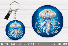 Jellyfish Keychain Design. Jellyfish Keychain Sublimation Product Image 1