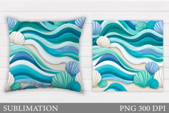 Sea Pillow Sublimation. Sea Pillow Design Product Image 1