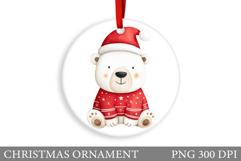 Polar Bear Christmas Ornament. Christmas Bear Sublimation Product Image 1