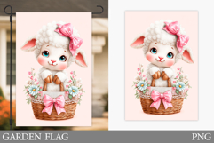 Cute Lamb Garden Flag. Cute Lamb Sublimation Product Image 1