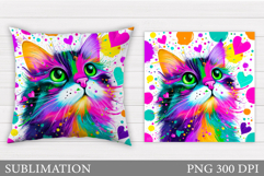 Cat Pillow Design. Cat Sublimation Product Image 1
