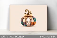 Patchwork Pumpkin Cutting Board. Fall Kitchen Cutting Board Product Image 1