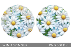 Daisy Flowers Wind Spinner. Flowers Wind Spinner Design Product Image 1