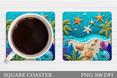 Starfish Coaster Sublimation. Starfish Coaster Design Product Image 1