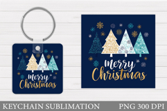 Christmas Tree Keychain. Christmas Keychain Sublimation Product Image 1