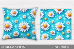 Daisy Flowers Pillow Sublimation. Flowers Sublimation Product Image 1