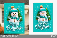 Cute Snowman Garden Flag. Christmas Garden Flag Design Product Image 1