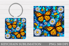 Butterflies Keychain Design. Butterflies Sublimation Product Image 1
