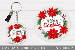 Merry Christmas Keychain. Christmas Keychain Sublimation Product Image 1