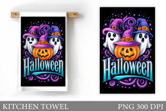Halloween Pumpkin Towel Design. Ghost Kitchen Towel Product Image 1