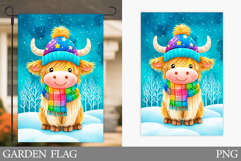 Christmas Cow Garden Flag. Christmas Garden Flag Design Product Image 1