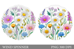 Flowers Wind Spinner Design. Wildflowers Wind Spinner Product Image 1