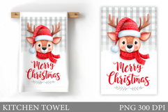 Christmas Deer Kitchen Towel. Christmas Kitchen Towel Design Product Image 1