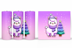 Christmas Lama Tumbler Design. Christmas Tumbler Sublimation Product Image 2