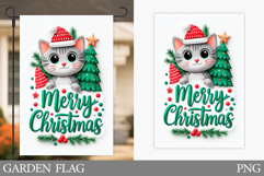 Chriatmas Cat Garden Flag. Christmas Garden Flag Design Product Image 1