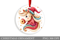 Cute Horse Christmas Ornament. Cute Horse Sublimation Product Image 1