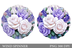 Roses Wind Spinner Design. Flowers Wind Spinner Sublimation Product Image 1