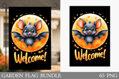 Welcome Garden Flag. Cute Halloween Garden Flag Design Product Image 1