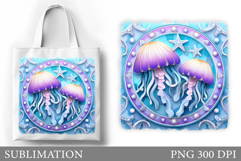 Jellyfish Sublimation. Jellyfish Tote Bag Sublimation Product Image 1