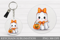 Halloween Ghost Keychain. Halloween Keychain Sublimation Product Image 1