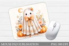 Halloween Ghost Mouse Pad. Halloween Mouse Pad Sublimation Product Image 1