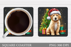 Christmas Dog Coaster Sublimation. Christmas Coaster Design Product Image 1