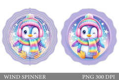 Cute Penguin Wind Spinner. Christmas Wind Spinner Design Product Image 1