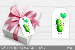 Valentines Pickle Gift Tag. Valentine Gift Tag Printable Product Image 1