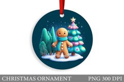 Gingerbread Christmas Ornament. Cute Raccoon Sublimation Product Image 1