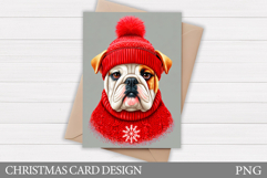 Christmas Card Design. Christmas Dog Card Printable Product Image 1