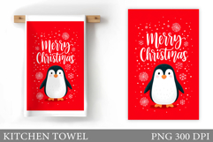 Christmas Penguin Kitchen Towel. Christmas Kitchen Towel Product Image 1