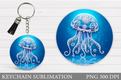 Jellyfish Keychain Design. Jellyfish Keychain Sublimation Product Image 1