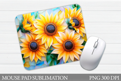 Sunflowers Mouse Pad. Flowers Mouse Pad Design Product Image 1
