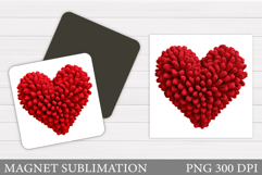 Valentines Hearts Magnet. Hearts Magnet Sublimation Product Image 1
