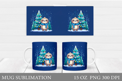 Christmas Sloth Mug Design. Christmas Mug Sublimation Product Image 1