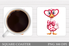 Valentines Goose Coaster. Valentines Coaster Design Product Image 1